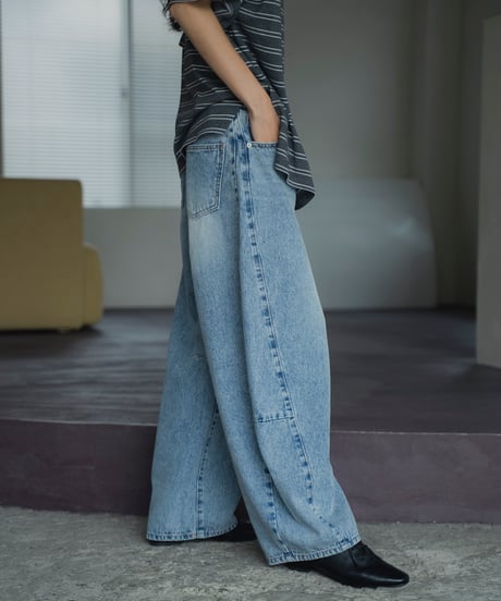 curved silhouette denim