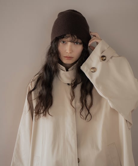 relaxed 2-way collar long tench coat