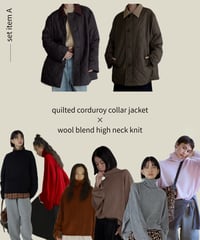 【Set A】wool blend high neck knit/6color
