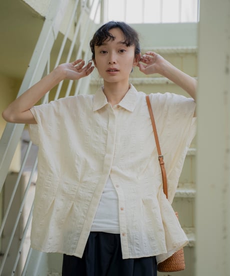 waist tuck dobby stripe shirt