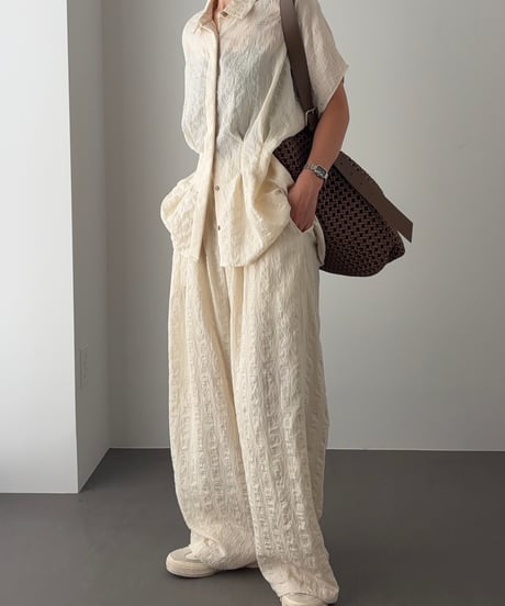tuck dobby stripe easy pants