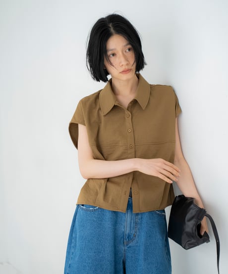 cocoon silhouette sleeveless shirt