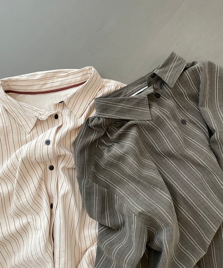 peach brushed striped shirt