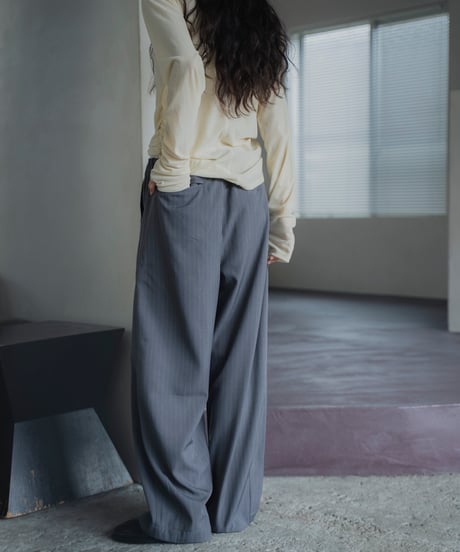 waist detail relaxed slacks