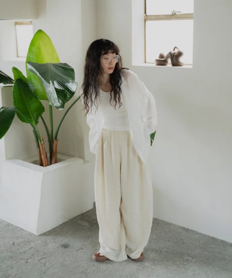 tuck dobby stripe easy pants