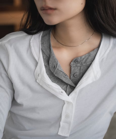 cut-off henley long sleeve tee