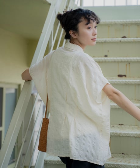 waist tuck dobby stripe shirt