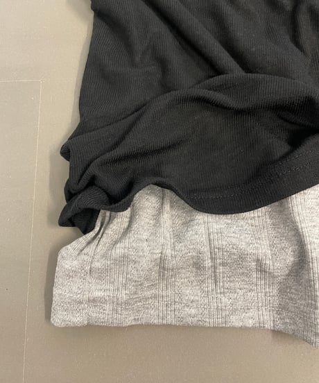 layered henley neck tank top