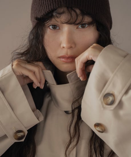 relaxed 2-way collar long tench coat