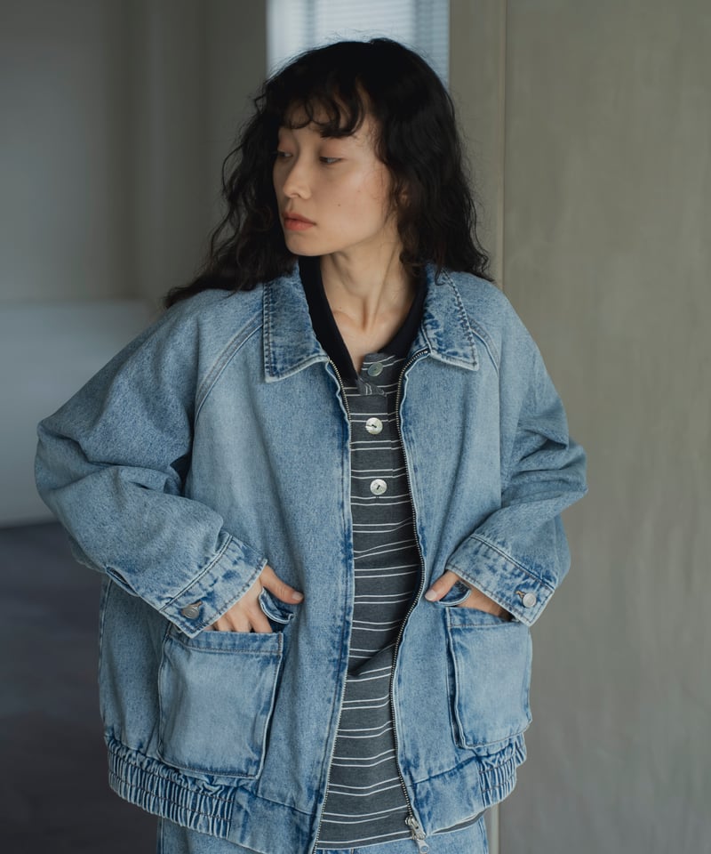 double zip relaxed denim jacket | F A S H I R U
