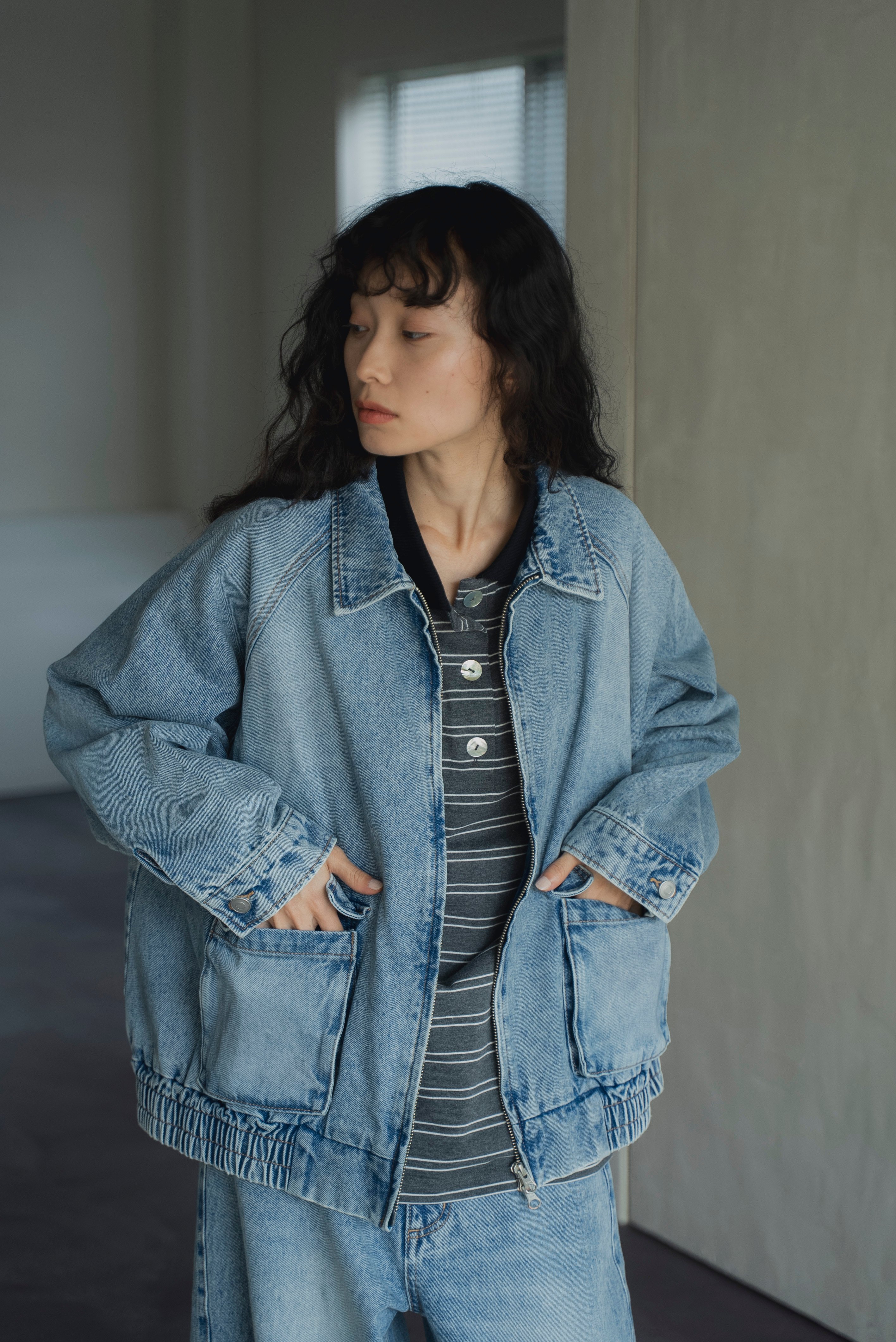 double zip relaxed denim jacket | F A S H I R U