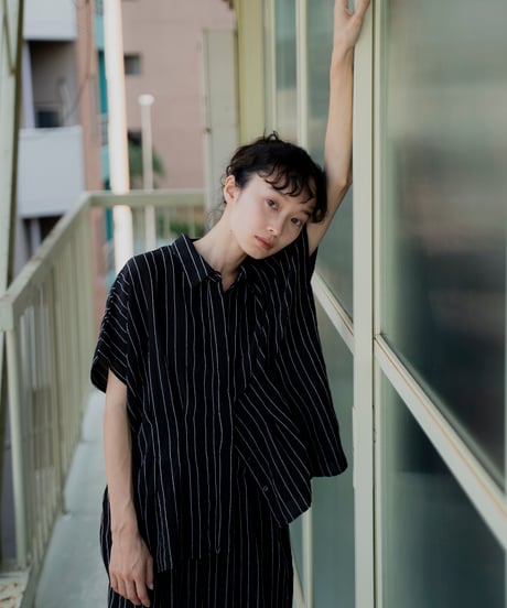 waist tuck dobby stripe shirt
