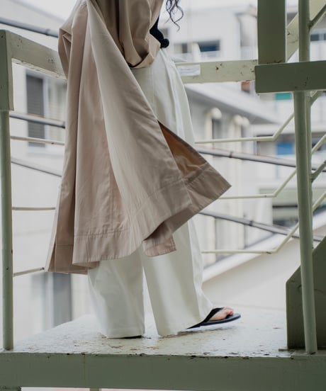 relaxed 2-way collar long tench coat