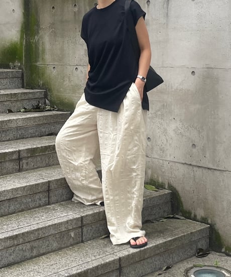 tuck dobby stripe easy pants