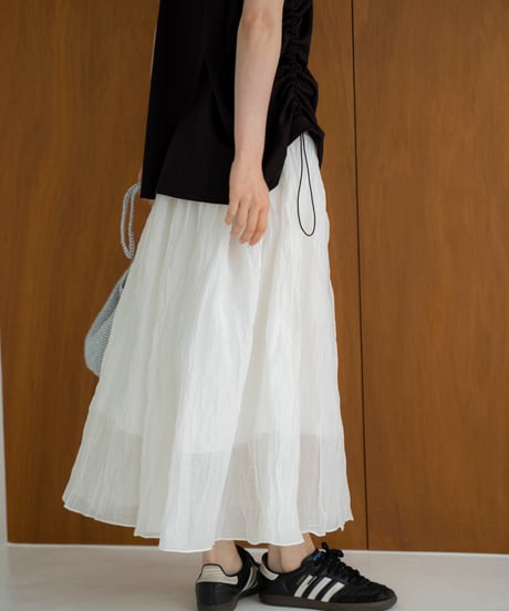 sheer pleated skirt