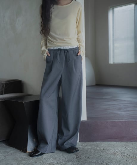 waist detail relaxed slacks