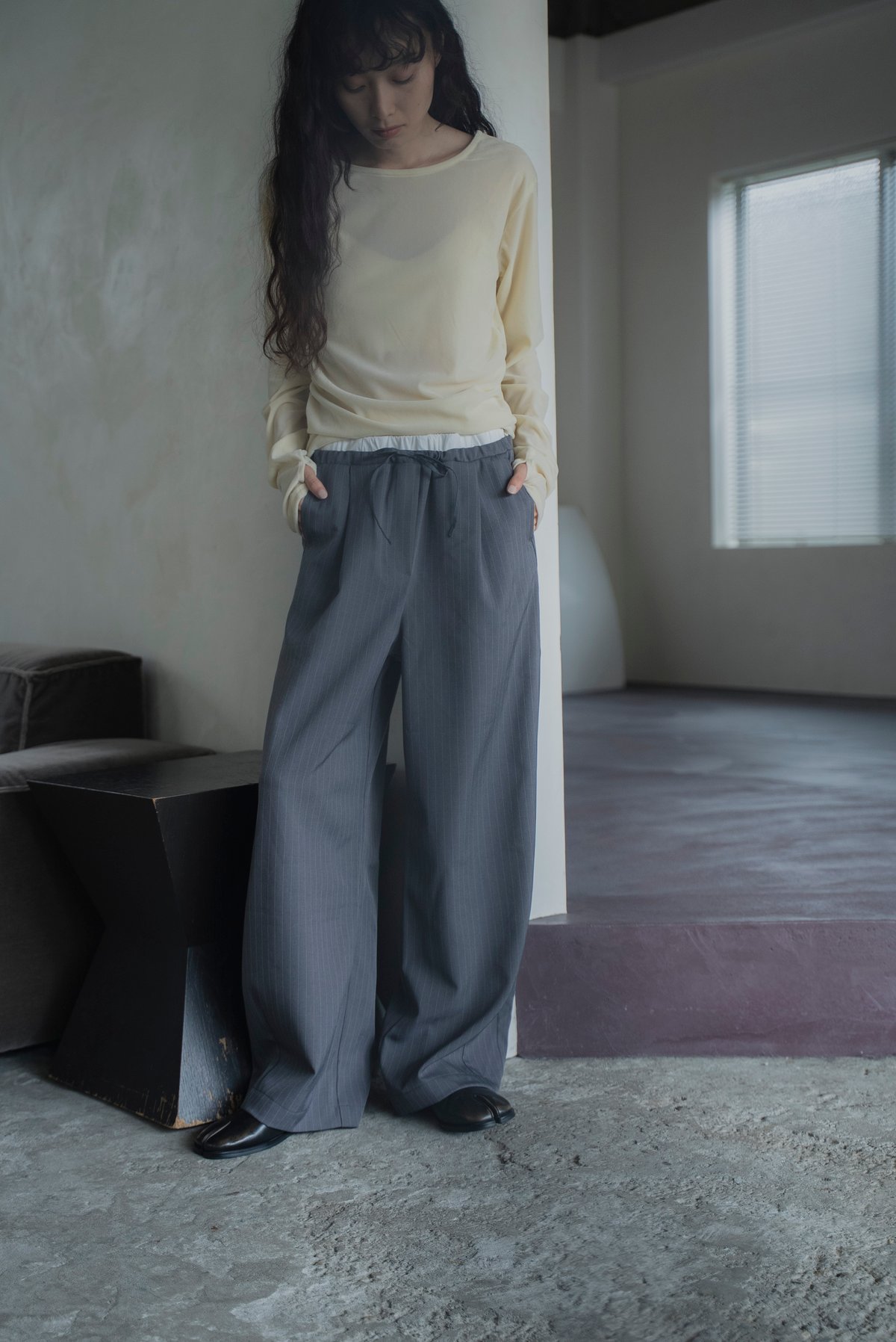 waist detail relaxed slacks | F A S H I R U