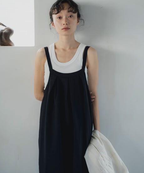 tuck detail sleeveless dress