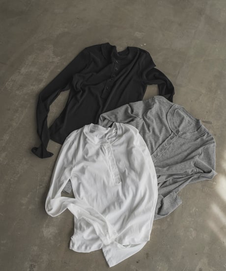 cut-off henley long sleeve tee