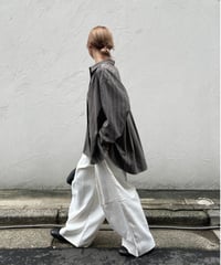 tuck design wide-leg pants