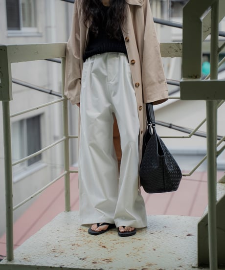 relaxed 2-way collar long tench coat