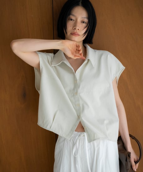 cocoon silhouette sleeveless shirt