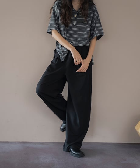 waist detail relaxed slacks