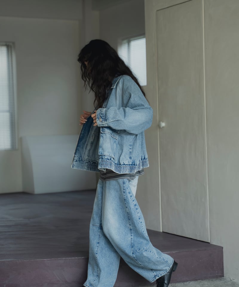 double zip relaxed denim jacket | F A S H I R U