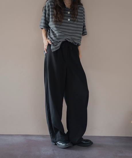 waist detail relaxed slacks