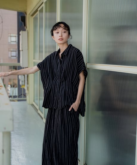 waist tuck dobby stripe shirt
