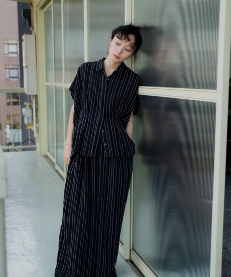 waist tuck dobby stripe shirt