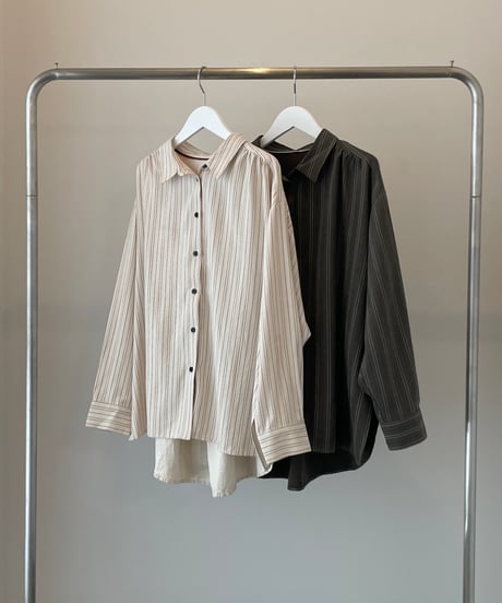 peach brushed striped shirt