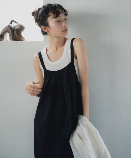 tuck detail sleeveless dress