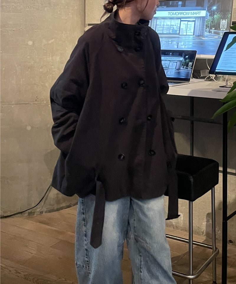 stand collar cropped trench coat | F A S H I R U