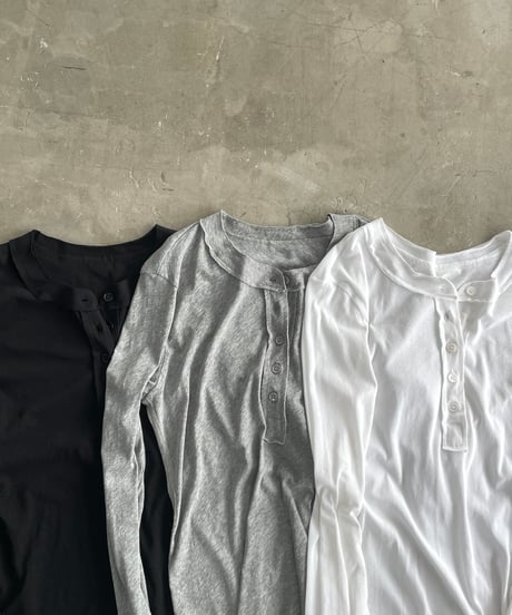 cut-off henley long sleeve tee