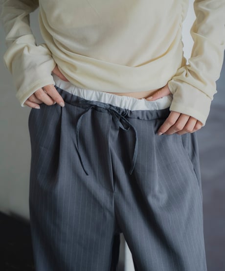 waist detail relaxed slacks
