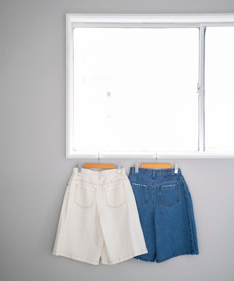 distressed denim half pants