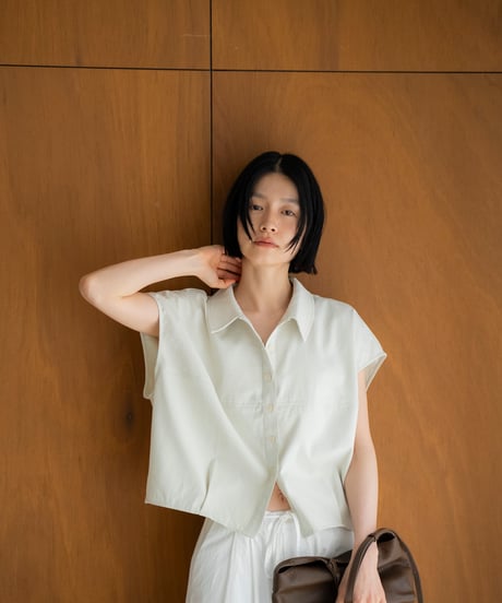 cocoon silhouette sleeveless shirt