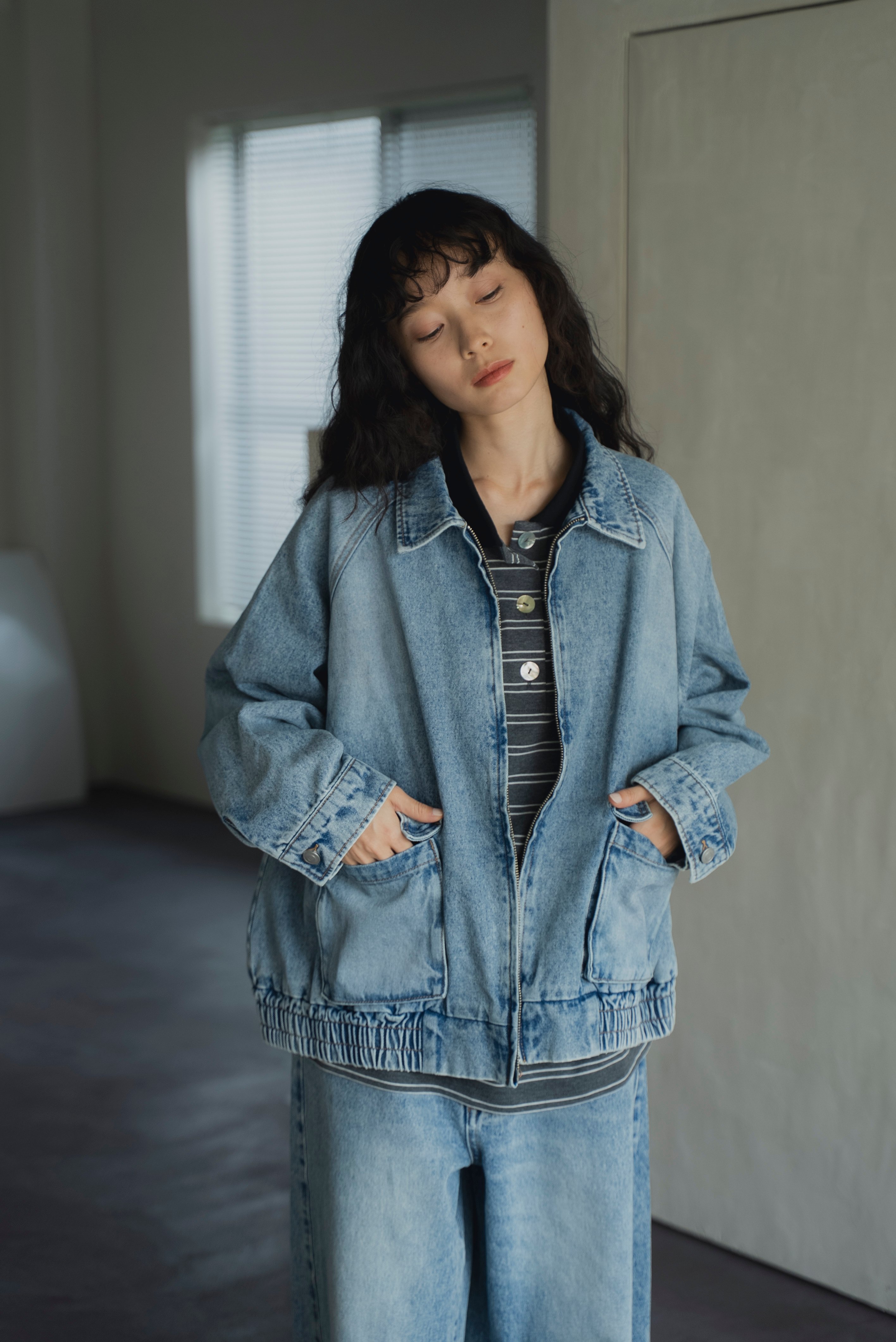 double zip relaxed denim jacket | F A S H I R U
