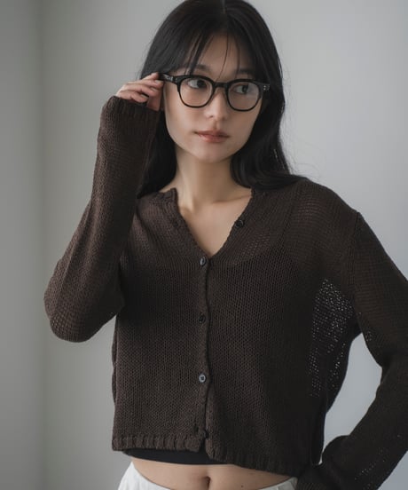 mesh knit cardigan