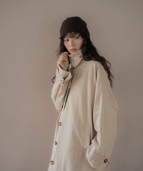 relaxed 2-way collar long tench coat