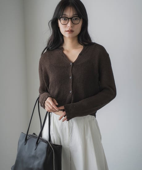 mesh knit cardigan