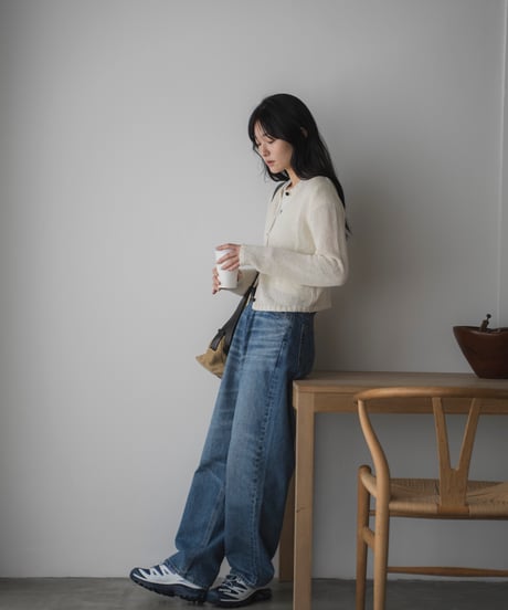 mesh knit cardigan