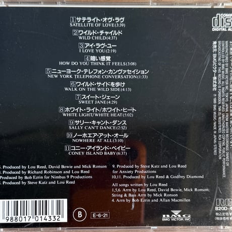 LOU REED / Walk On The Wild Side - The Best Of Lou Reed