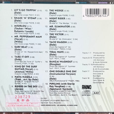 DICK DALE & THE DEL-TONES / King Of The Surf Guitar - The Best Of Dick Dale & The Del-Tones