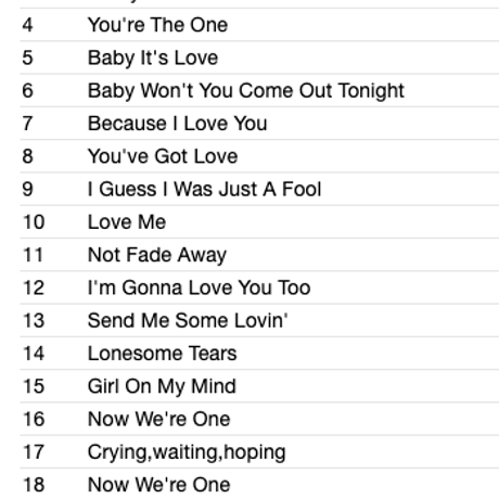 BUDDY HOLLY / Love Songs