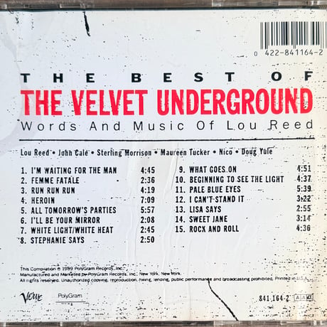 THE VELVET UNDERGROUND / The Best Of The Velvet Underground (Words And Music Of Lou Reed)