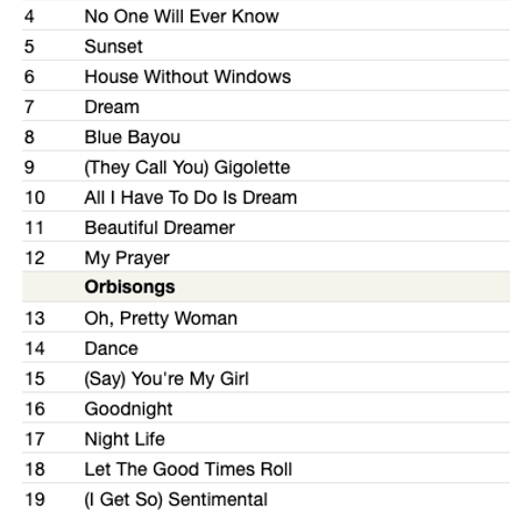 ROY ORBISON / In Dreams / Orbisongs