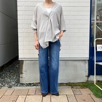 Dignite collier ストレッチジョーゼットVあきシャツ