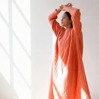 Striped Embroidery Dress / Smoky Pink